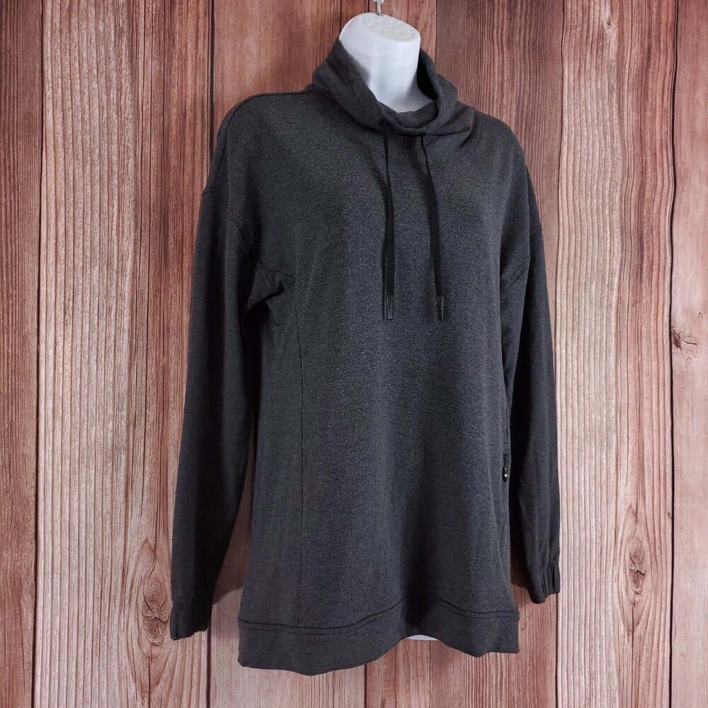 Lululemon Womens Size 6 Twisted & Tucked Long Sleeve Heathered Mod Black W3BAOS - Picture 4 of 16